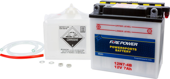 Fire Power Battery W/Acid 12N7-4B 12V