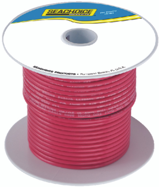 Seachoice Tinned Copper 6 AWG Marine Wire Red