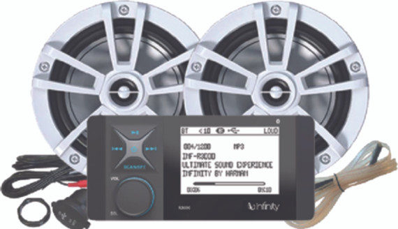 Infinity Wake Series Source Unit w/1 Pair 6.5 Inch 225W Speakers 464-INFMPK3000