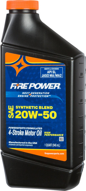 Fire Power Synthetic Blend 4-Stroke Oil 20W-50 Qt 12/Case - 841-10231