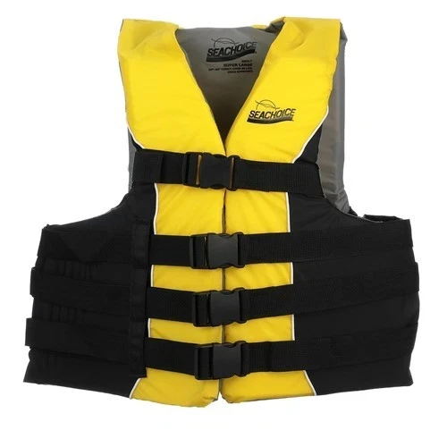 Seachoice 4 Buckle Vest Yellow/Black "super large"