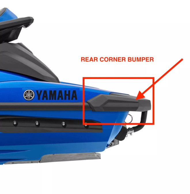YAMAHA 2021-2024 GP1800R REAR LH Corner BLACK Bumper Gunwale F4P