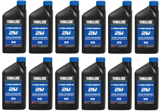 12x Pack YAMAHA YAMALUBE 2W Watercraft 2-Stroke Engine Oil Quart
