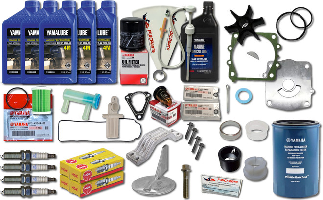 F150 2.7L F150XB F150LB Outboard 100-Hour Service Kit, Complete Maintenance Package with Oil Change, Filters, and Parts Fits YAMAHA