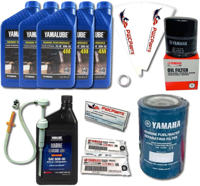 Oil Change and Lower Unit Gear Lube Kit with Spin-On Fuel Filter Fits YAMAHA F150 F175 F200