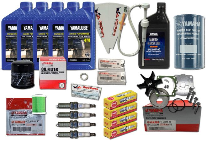 YAMAHA 2006+ F150 F150XB Oil Change Lower Unit Gear Lube Spark Plugs Fuel Filter Water Separator Maintenance Kit