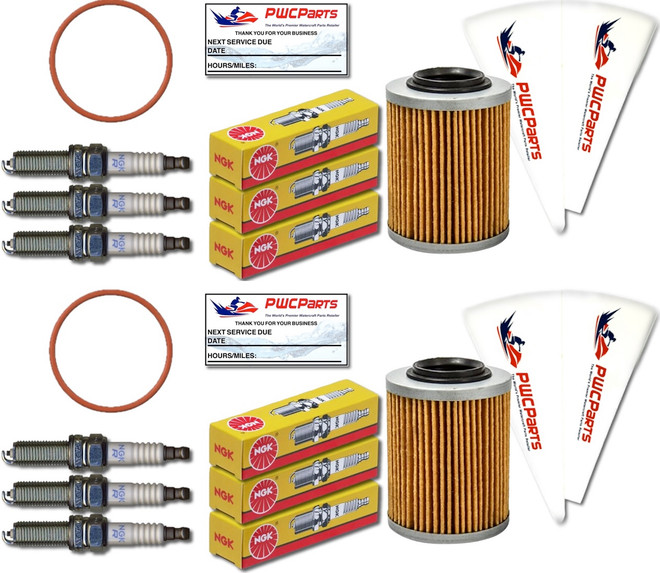 2x SeaDoo SPARK Oil Filter and O-Ring with NGK Spark Plug Set CR8EB 2014+ 2-Up 3-Up TRIXX ACE 900 2017+ GTI GTS 900 Repl 420956123 420650500