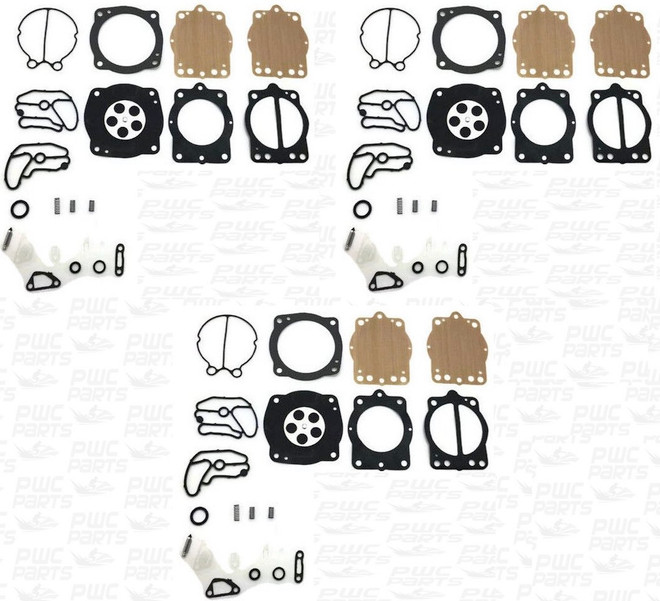 Keihin CDK-2 Triple Carb Carburetor Rebuild Kit Replacement for