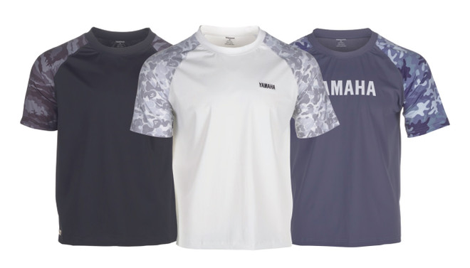 YAMAHA Men's Camo Cool T-Shirt BLACK WHITE BLUE WTC-24CTM
