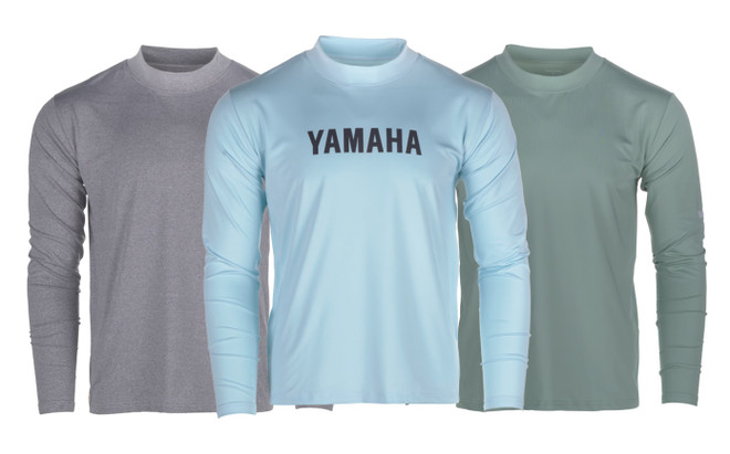 YAMAHA Men's Sun Shirt GRAY BLUE GREEN WTC-24SSMS