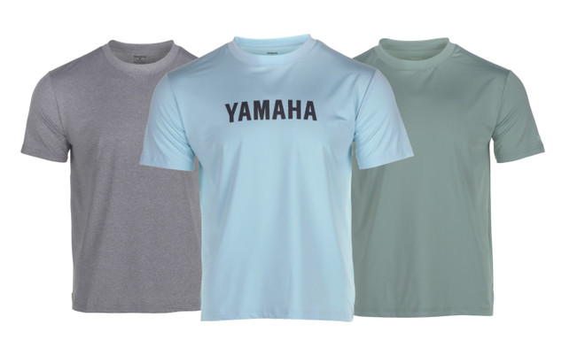 YAMAHA Men's Sun T-Shirt GRAY BLUE GREEN WTC-24STMS YAMAHA Men's Sun T-Shirt GRAY BLUE GREEN WTC-24STMS