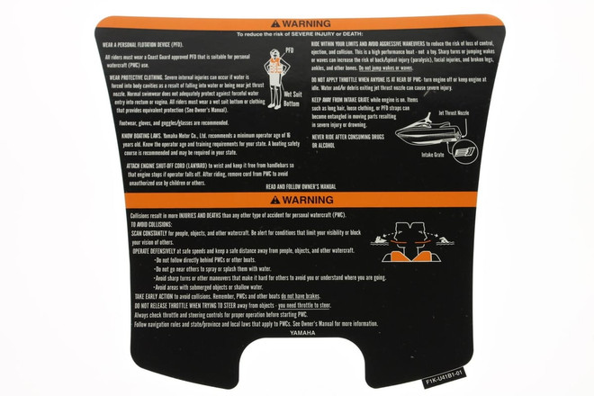 YAMAHA OEM Warning Label JDC F1K-U41B1-01-00