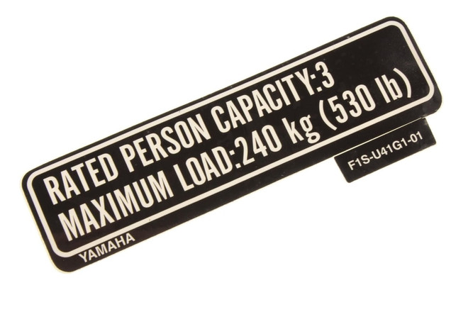 YAMAHA OEM Capacity Label F1S-U41G1-01-00