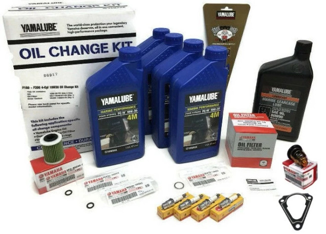 YAMAHA 2006+ F150 F150B Oil Change Gear Lube Thermost Spark Plug Maintenance Kit