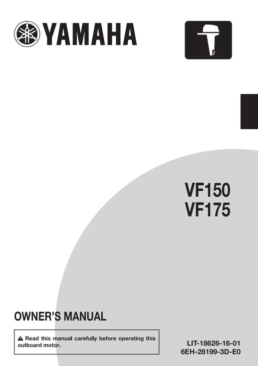 YAMAHA OEM Owner's Manual - VF150/ VF175 - LIT-18626-16-01 (2026) Models VF150LB, VF150XB, VF175LB, VF175XB
