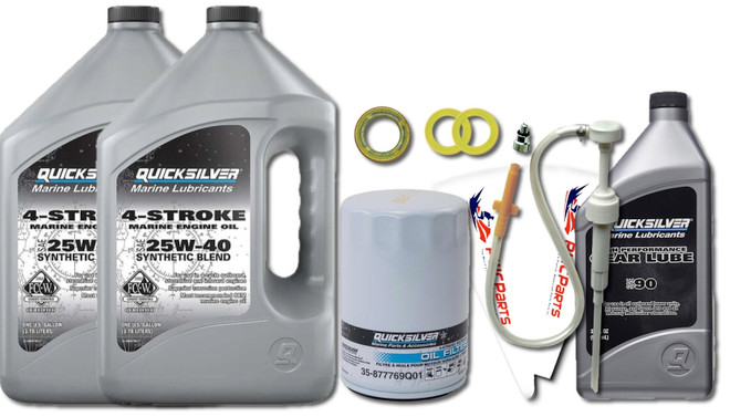 MERCURY VERADO Quicksilver Oil Change Kit w / Lower Unit Hi-Performance Gear Lube & Gaskets L6 200/225/250/275/300/350/400 / 400R Models