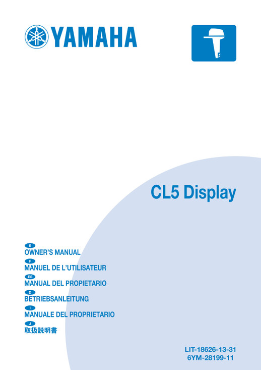 YAMAHA OEM Owner's Manual - (MFG 2021) CL5 Display - LIT-18626-13-31 Models CL5