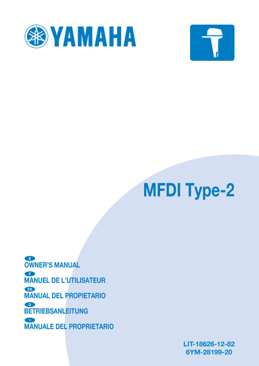 YAMAHA OEM Owner's Manual - (MFG 2020) MFDI Type-2 - LIT-18626-12-82 Models MFDI Type-2
