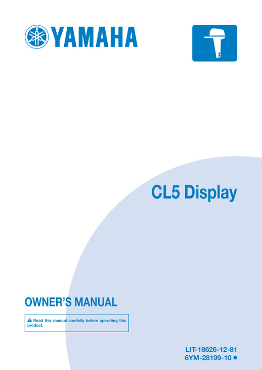 YAMAHA OEM Owner's Manual - (MFG 2020) CL5 Display - LIT-18626-12-81