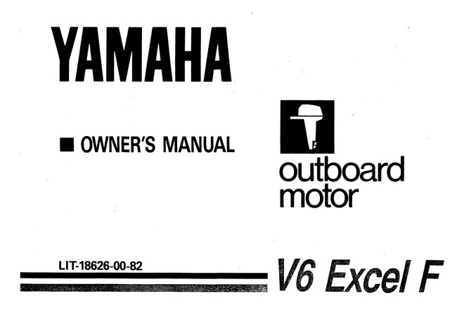 YAMAHA OEM Owner's Manual - V6 EXCEL LF - LIT-18626-00-82 (1988)