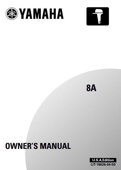 YAMAHA OEM Owner's Manual 2002 - 8MSHA - LIT-18626-04-50 Models 6C/8C, 8MSHA, M8MSH
