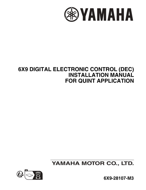 YAMAHA OEM Installation Manual 2026 - Digital Electronic Control (DEC) - Quint Applications - 6X9-28107-M3