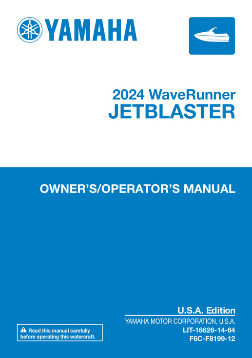 YAMAHA OEM Owner's Manual 2024 - Jet Blaster - LIT-18626-14-64 Models JB1050-A