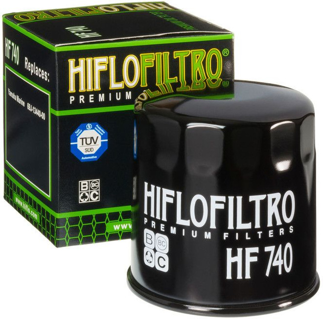 HIFLOFILTRO Oil Filter 16 in, Chrome for PWC / Personal Watercraft | Fits Yamaha | HF740 | 550-0740