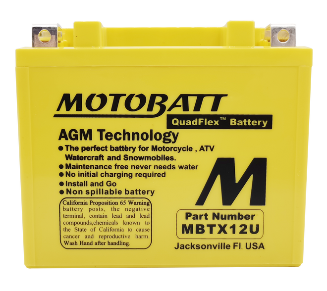 MOTOBATT Quadflex AGM Batteries for PWC / Personal Watercraft | MBTX12U | 491-1005