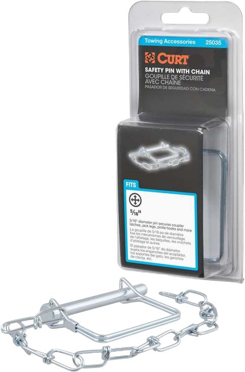 CURT Safety Pin With Chain 1/4" for PWC / Personal Watercraft | 25035 | 52-3031