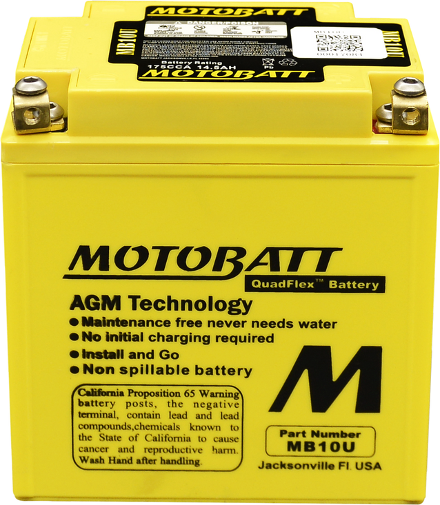 MOTOBATT Quadflex AGM Batteries for PWC / Personal Watercraft | MB10U | 491-1022