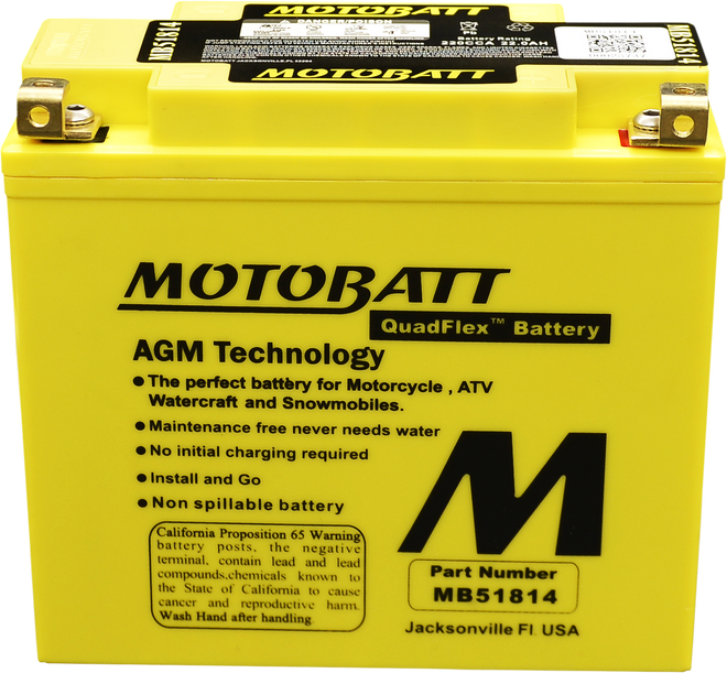 MOTOBATT Quadflex AGM Batteries for PWC / Personal Watercraft | MB51814 | 491-1025