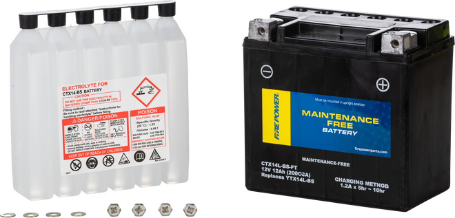 FIRE POWER Maintenance Free Sealed Battery for PWC / Personal Watercraft | Fits Yamaha XL 700 (XL700) | CTX14L-BS-FT | 49-3033