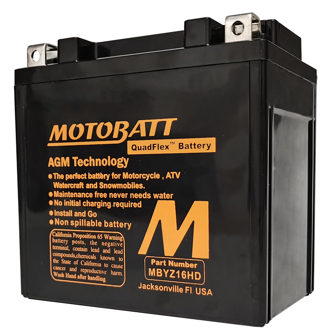MOTOBATT Quadflex AGM Batteries for PWC / Personal Watercraft | MBYZ16HD | 491-1004