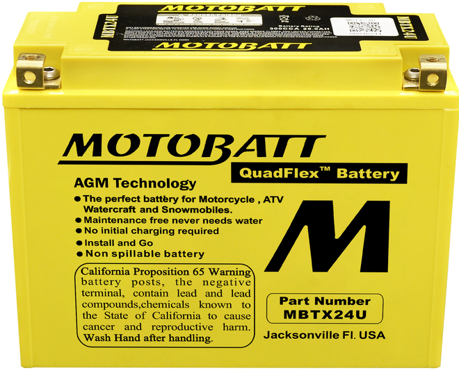 MOTOBATT Quadflex AGM Batteries for PWC / Personal Watercraft | MBTX24U | 491-1018