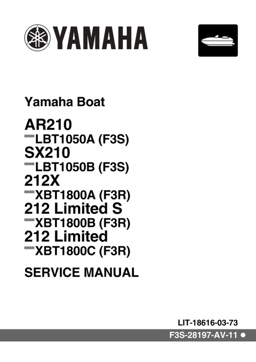 YAMAHA OEM Service Manual MY2017-2022 - AR210 / SX210 / 212 LTD