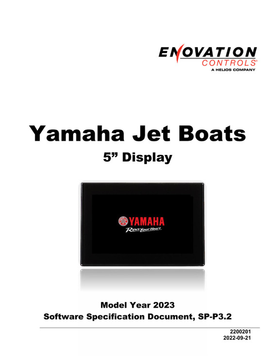 YAMAHA OEM Model Year 2023 Yamaha Boat 5-inch Connext Display Manual