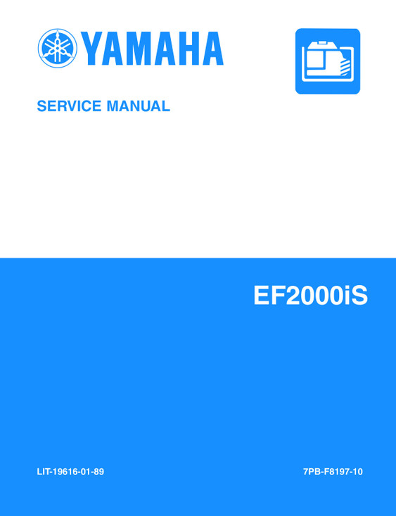 YAMAHA OEM Service Manual - EF2000iS - LIT-19616-01-89 Models EF2000IS