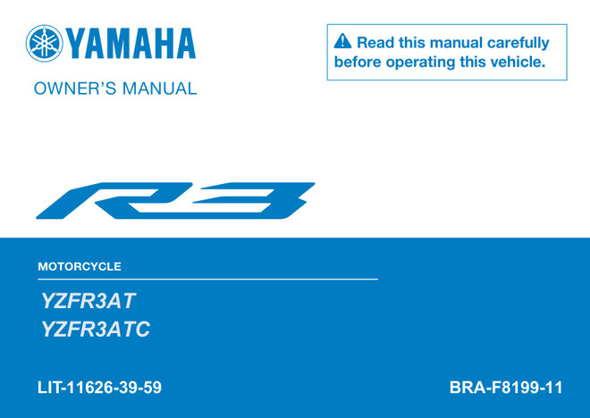 YAMAHA OEM Owner's Manual - 2026 YZF-R3 ABS - LIT-11626-39-59