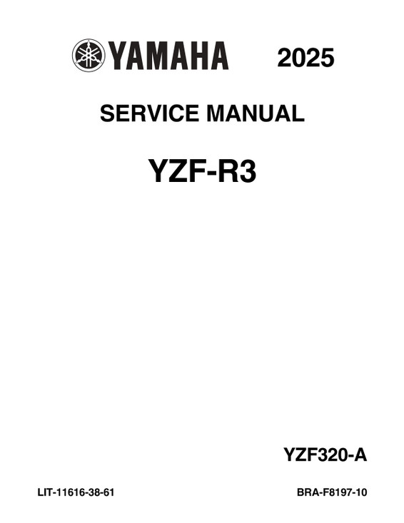 YAMAHA YZF690 サービスマニュアル YAMAHA OEM Service Manual - 2025 - 2026 YZF-R3 ABS - LIT-11616-38