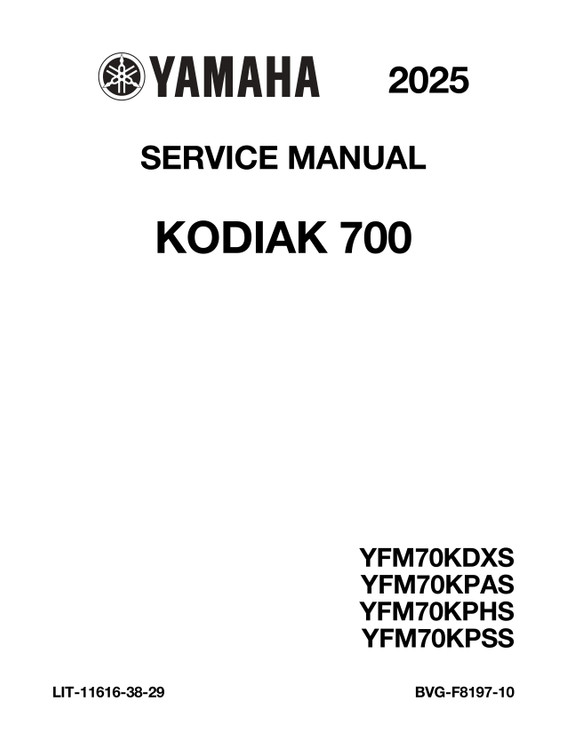 YAMAHA YZF690 サービスマニュアル YAMAHA OEM Service Manual - 2025 - 2026 KODIAK 700 / EPS - LIT
