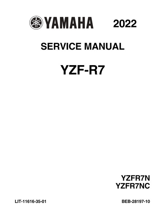 YAMAHA OEM Service Manual - 2022 - 2025 YZF-R7 - LIT-11616-35-01