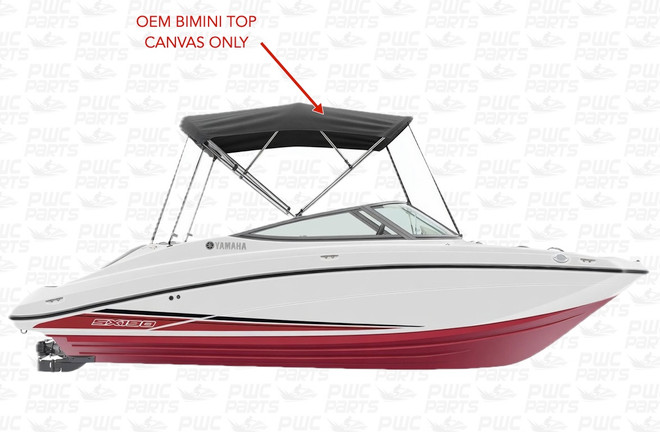 Genuine Yamaha OEM Bimini Top Canvas
Part Number: F4X-U3131-20-00
Fits:

2018 Yamaha SX190
2021 Yamaha SX195

This is a factory original Yamaha bimini top canvas (awning) – manufactured to exact OEM specifications for a perfect fit and finish.
Key Features:

Premium marine-grade canvas material
Direct OEM replacement part
Exact color and fitment match to original
Includes carpeted boot (where applicable)

Important: Please confirm your exact model and year before ordering to ensure proper fitment.
Condition: New Genuine OEM