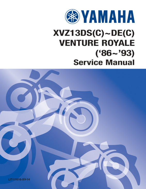 YAMAHA OEM Service Manual - 1986 - 1993 VENTURE / ROYALE - LIT-11616-XV-14 Models XVZ13DA-L, XVZ13DA-R, XVZ13DAC-L, XVZ13DAC-R, XVZ13DB-L, XVZ13DB-R, XVZ13DBC-L, XVZ13DBC-R, XVZ13DD, XVZ13DDC, XVZ13DE, XVZ13DEC, XVZ13DS-B