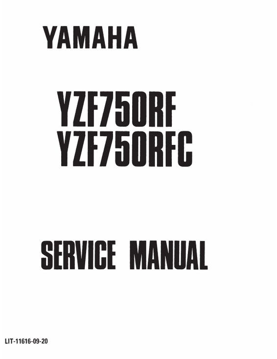 YAMAHA OEM Service Manual - 1994 YZF750R - LIT-11616-09-20 Models