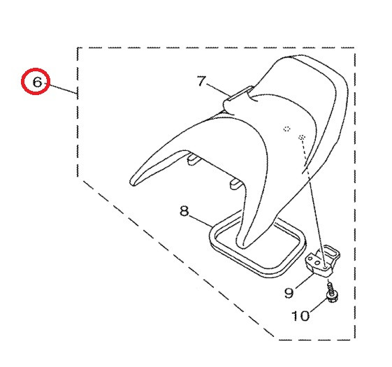 YAMAHA OEM Single Seat Assembly F2X-U372A-70-00
