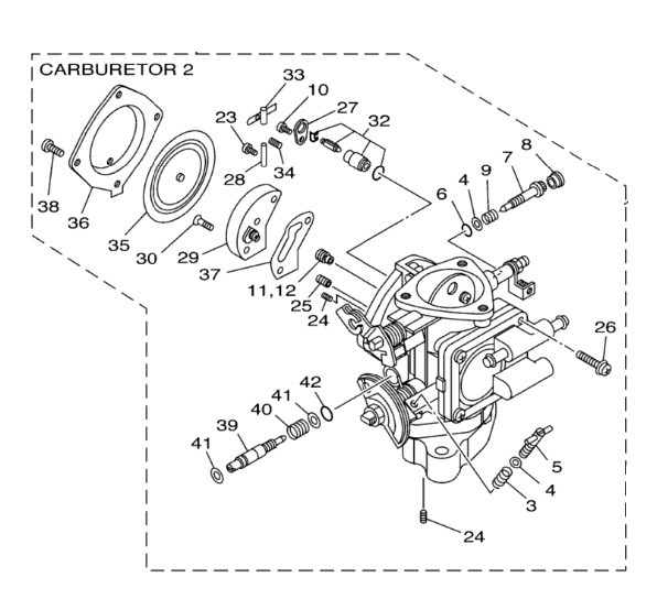 YAMAHA OEM Carburetor Assembly 2 62T-14302-03-00