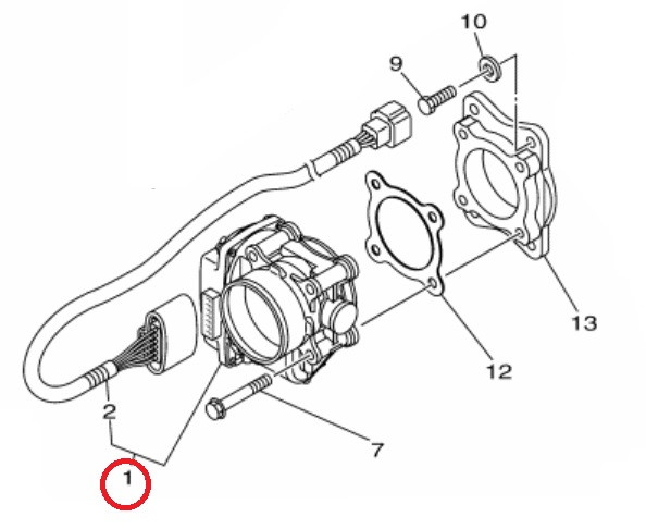 YAMAHA OEM Throttle Body Assembly 6BH-13750-10-00