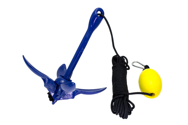 Suncor Cast Iron Galvanized Folding Grapnel Anchor Kit Blue G8001-MKII-BLUE G8003-MKII-BLUE