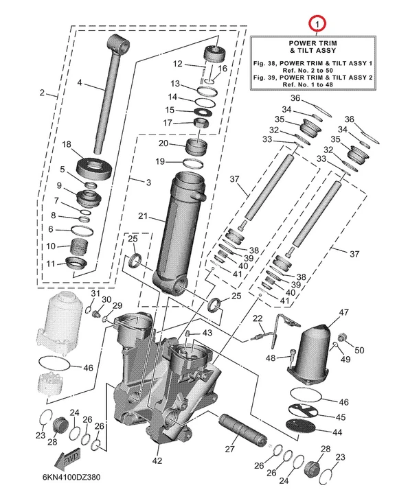 YAMAHA OEM Power Trim & Tilt 6KN-43800-01-00